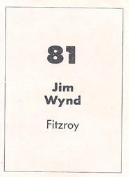 1990 Select AFL Stickers #81 Jim Wynd Back